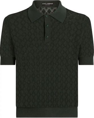 Dolce & Gabbana Cotton Openwork Polo Shirt - Mens - Cotton