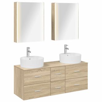 vidaXL Juego De Muebles De Ba&ntilde;o 5 Pcs Roble Sonoma Vidaxl