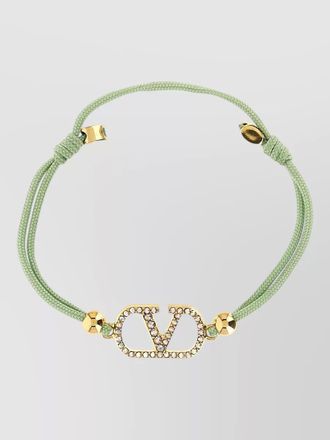Valentino Garavani vlogo signature bracelet goldtone crystal cord