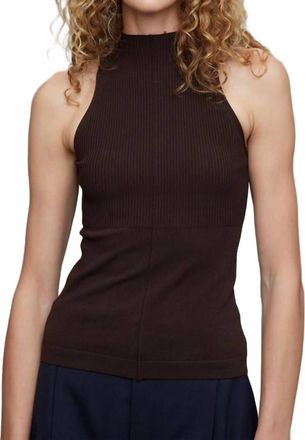 Maria McManus Mock Halter Neck Top In Chocolate