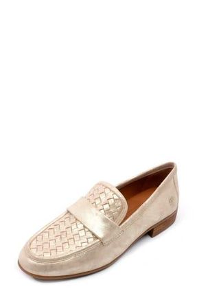 Gentle Souls Crew Woven Leather Loafer in Gold Leather at Nordstrom Rack, Size 6.5