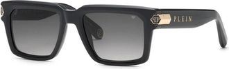 Philipp Plein Spp 181M Zonnebril - Heren - Zonnebrillen - Grijs - 54 MM - Accessoires