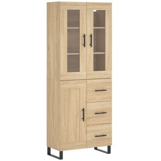 vidaXL Vidaxl - Aparador Alto Madera Contrachapada Color Roble 69,5x34x180 Cm
