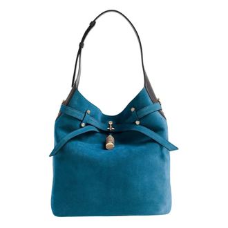 Borbonese Dames, Tassen, Blauw, Maat: ONE Size Leer