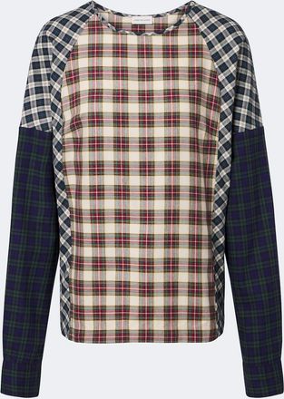 Dries Van Noten Top in flanella di cotone a quadri