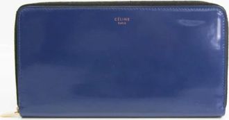 Celine Tweedehands leren portemonnees - Dames - Vintage Accessoires - Blauw - ONE Size - Leer - Vintage
