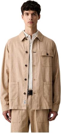 Scotch & Soda Shirt Jacket - Heren - Zomerjassen - Beige - S - Katoen - Jassen