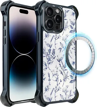 OEM Funda Ibizu Dropguard Ultra Para Iphone 14 Pro Max Con Magsafe, Pastel Bloom, Azure Whispers