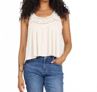 Dear John Denim Sleeveless Lace Detail Top In White