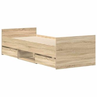 Berkfield Home Durable Bed Frame with Headboard & Footboard Sonoma Oak 90x200 cm in Brown