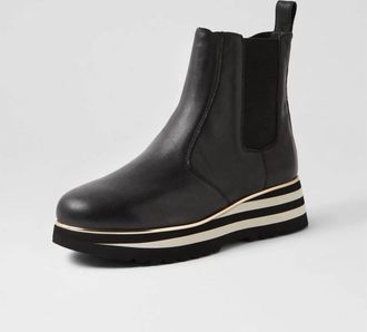 Django & Juliette Womens Eccha Leather Boots In Black