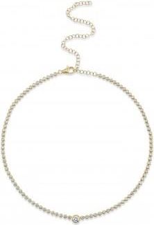 Allurez Diamond Bezel Setting Tennis Necklace 14K Yellow Gold (2.89ct)