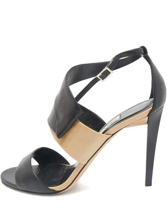 Jimmy Choo London leather trapeze sandals - Black