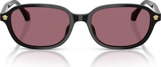 Versace 53mm Pillow Sunglasses in Black /Violet at Nordstrom