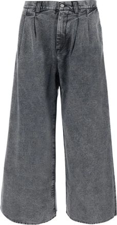 ERL Wijde Jeans met Plooi - Heren - Loose Fit Jeans - Grijs - S - Katoen - Jeans