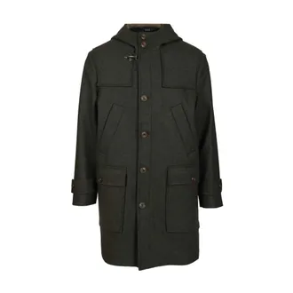 Fay Wool and Cashmere Coat - male - Fay - Single-Breasted Coats - Green - S - Coats