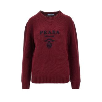 Prada Wool and cashmere sweater with logo Woman 38