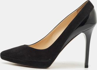 Jimmy Choo London Black Suede And Patent Leather Rudy Pumps