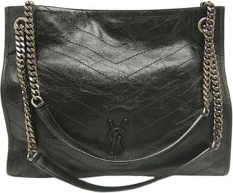 Saint Laurent Pre-owned Vintage Schoudertas - Dames - Vintage Schoudertas - Zwart - ONE Size - Leer - Vintage