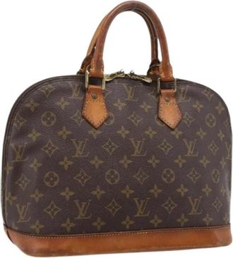 Louis Vuitton Pre-owned Monogram Canvas Hand Bag - Dames - Vintage Handtas - Bruin - ONE Size - Leer - Vintage