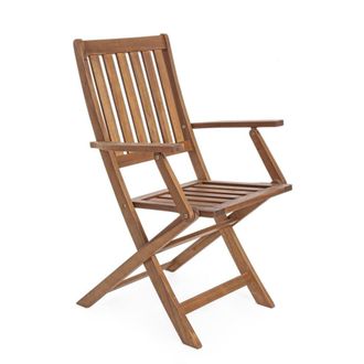Konte Design Conjunto de 2 sillas con reposabrazos de madera de acacia