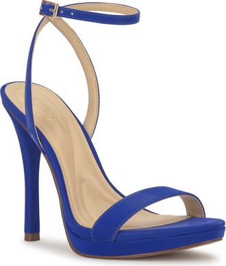 Jessica Simpson Divra Ankle Strap Stiletto Sandal in Blue Royale at Nordstrom, Size 6.5