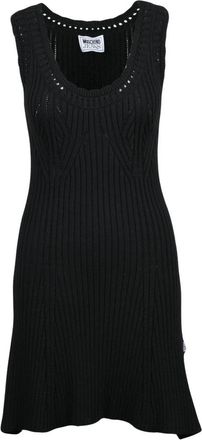Moschino Gebreide jurk van stretchstof - Dames - Kleedjes - Zwart - S - Katoen - Kleedjes