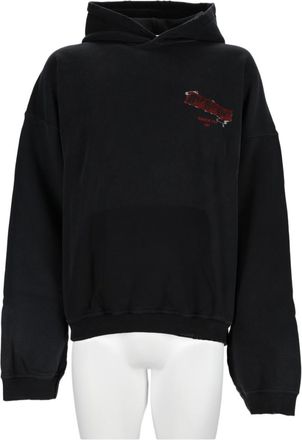 Represent Black Graphic Relaxed-Fit Cotton Sweatshirt