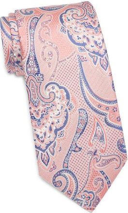 David Donahue Paisley Silk Tie in Melon at Nordstrom