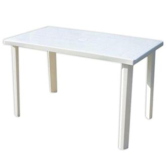Trade Shop Trade Shop - Tavolo Rettangolare Da Giardino 120x70cm Bianco Perfetto Per Spazio Esterno 016301