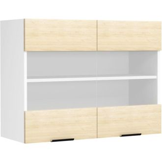 ebuy24 Armadio da cucina vcm appeso Dimensioni ca. a. 60 x l. 80 x t. 31 cm Armadio appeso con due porte rotanti Mobile cucina con vetro Mobili da cucina