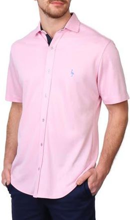 Tailorbyrd Solid Modal Blend Short Sleeve Shirt in Light Pink at Nordstrom Rack, Size Xx-Large
