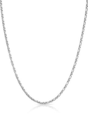 Crislu Layer Up Box Chain Necklace in Pure Platinum /Clear Stone at Nordstrom, Size 16 In