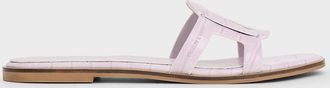 Charles & Keith Easley Croc-Effect Cut-Out Slide Sandals