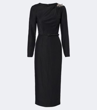 Roland Mouret Crystal-embellished jacquard midi dress