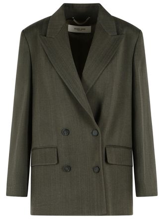 Golden Goose Journey Blazer In Viscose And Grey Virgin Wool