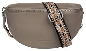 Bruno Banani G&uuml;rteltasche BRUNO BANANI, Damen, Gr. B/H/T: 27cm x 15cm x 9cm onesize, grau, Leder, leicht gl&auml;nzend, unifarben, Taschen G&uuml;rteltasche, echt Leder