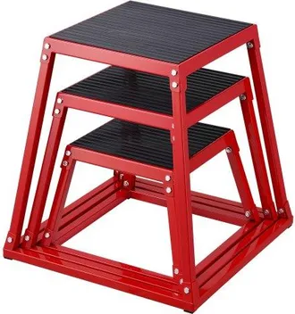 OEM 3-teilige Plyometrische Sprungboxen, 305/458/609 Mm Plyometric Box Rot, Rutschfestes Fitness-&uuml;bungs-step-up-box-set F&uuml;r Heim-fitness-training, Konditi