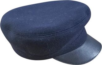 Hermès Leather & Wool Two-Tone Baker Boy Cap