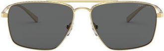 Versace 61mm Aviator Sunglasses in Gold/Grey Solid at Nordstrom