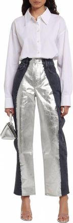Frame Denim Pierced Straight Leg Denim Jeans In Orbital/silver Chrome