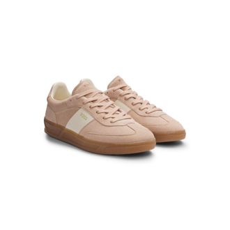 BOSS Suede trainers with smooth-leather trims