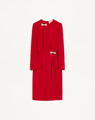 Valentino Abito Midi In Cady Couture Ricamato Donna PARIS 36