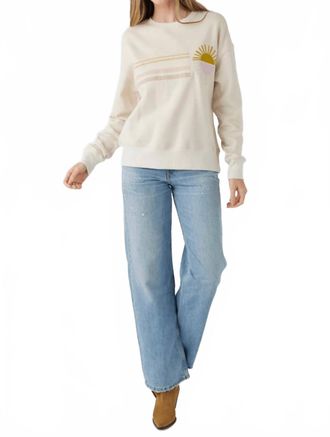 Sol Angeles Solstice Weekender Crew Neck Sweater In Ecru