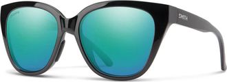 Smith Womens Era Chromapop Polarized Sunglasses In Black Frame / Opal Mirror