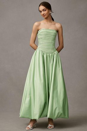 Mare Mare Briana Strapless Drop-Waist Bubble-Hem Midi Dress