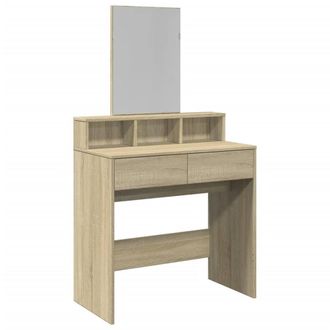 Berkfield Home Dressing Table with Mirror Sonoma Oak 80x41x144.5 cm in Brown