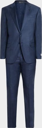 Emporio Armani Mens Wool-Blend Sharkskin G Line Suit