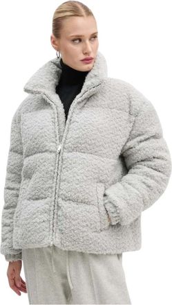 Moschino Ge&iuml;soleerd Jack - Dames - Winterjassen - Grijs - L - Leer - Jassen