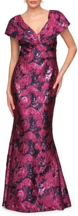 JS Collections Aurelia Mermaid Gown in Magenta/navy at Nordstrom, Size 10
